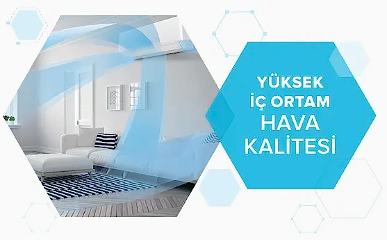 Yüksek iç ortam hava kalitesi, ferah ve sağlıklı yaşam alanı sağlar.