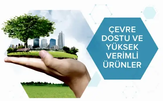 Elin üzerinde küçük ağaç ve yeşil alanlar, çevre dostu ve yüksek verimli ürünleri simg loading=