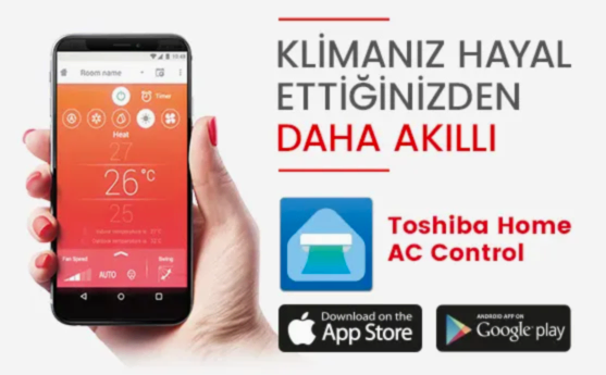 Telefonla, akıllı klima kontrolü, uzaktan sıcaklık ve fonksiyon ayarları yapılabilir.