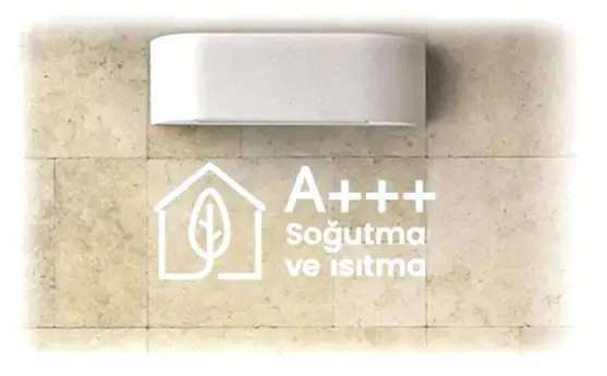 İklimlendirme, soğutma ve ısıtma, enerji verimli A+++ sınıfı cihaz.