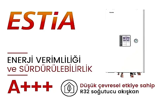 enerji verimliliğinin ve sürdürülebilirliğin vurgulandığı cihaz görseli.